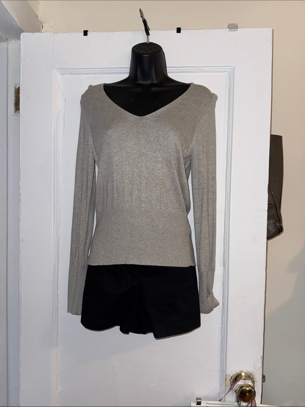 The Limited Gray V-Neck Lightweight Sweater